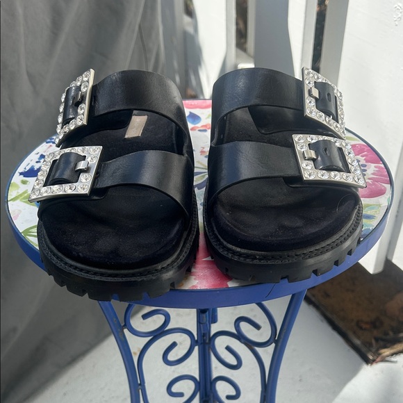 Michael Kors Black Sandals with Crystal Buckles - Picture 4 of 7